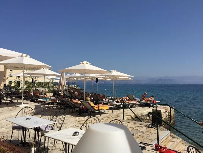 beach clubs Corfu