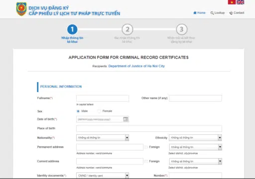 Vietnam Police Clearance Check