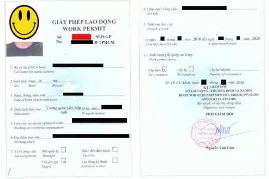 Vietnam Work Permit Example