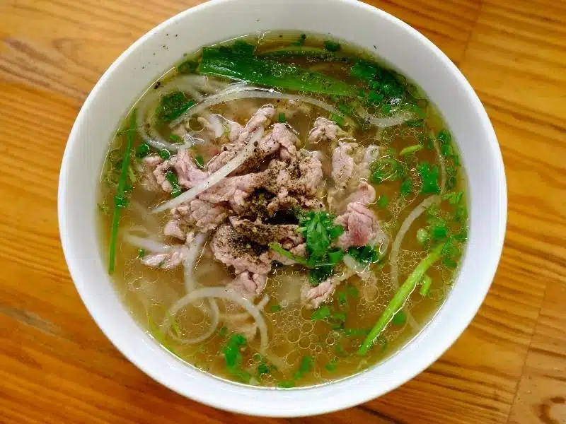 A bowl of Vietnamese pho